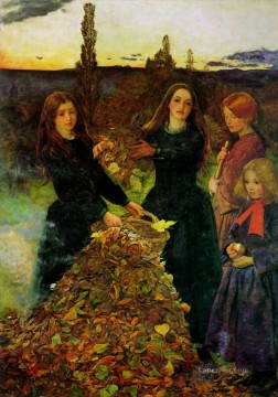  Everett Deco Art - autumn leaves Pre Raphaelite John Everett Millais